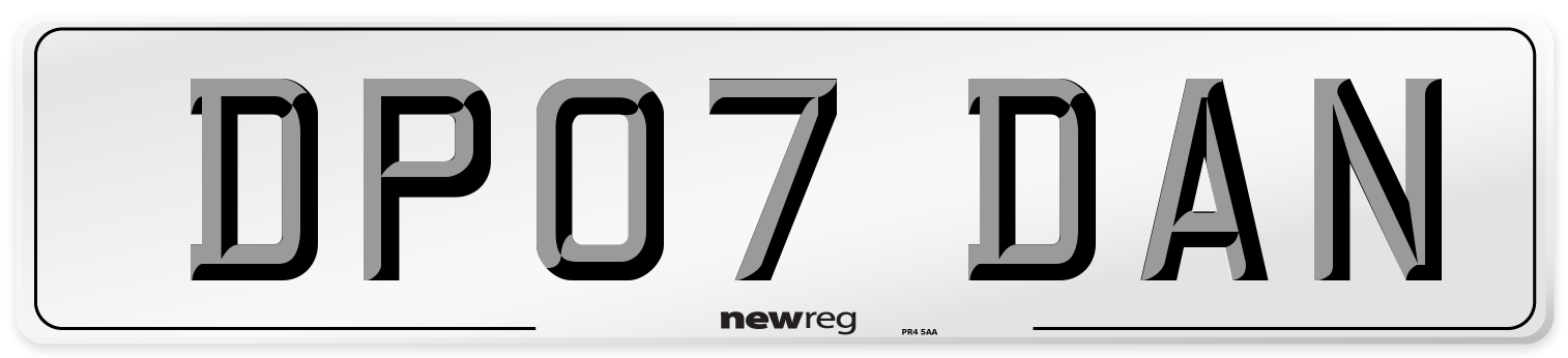 DP07 DAN Number Plate from New Reg
